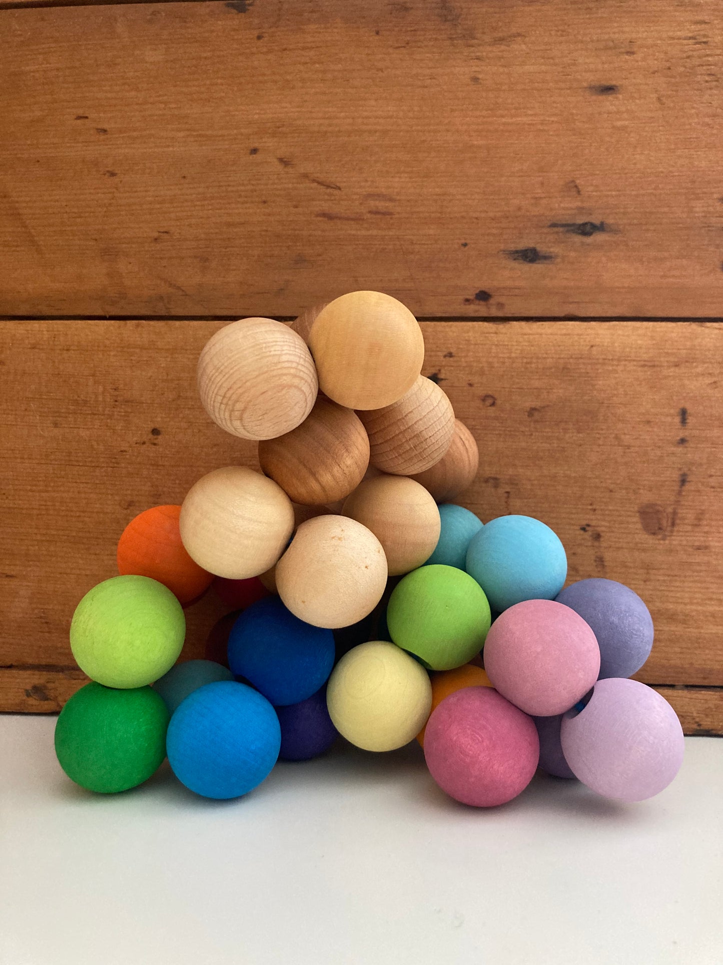 Wooden Toy, Baby - GRASPING RAINBOW CLUSTER