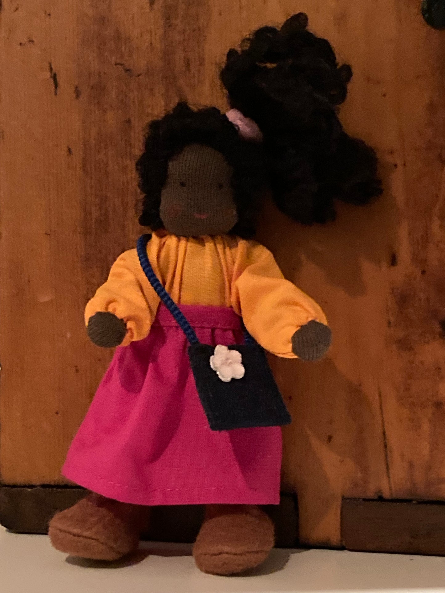 Dollhouse Waldorf Doll - Grimm's EBONY CHILD in DRESSES