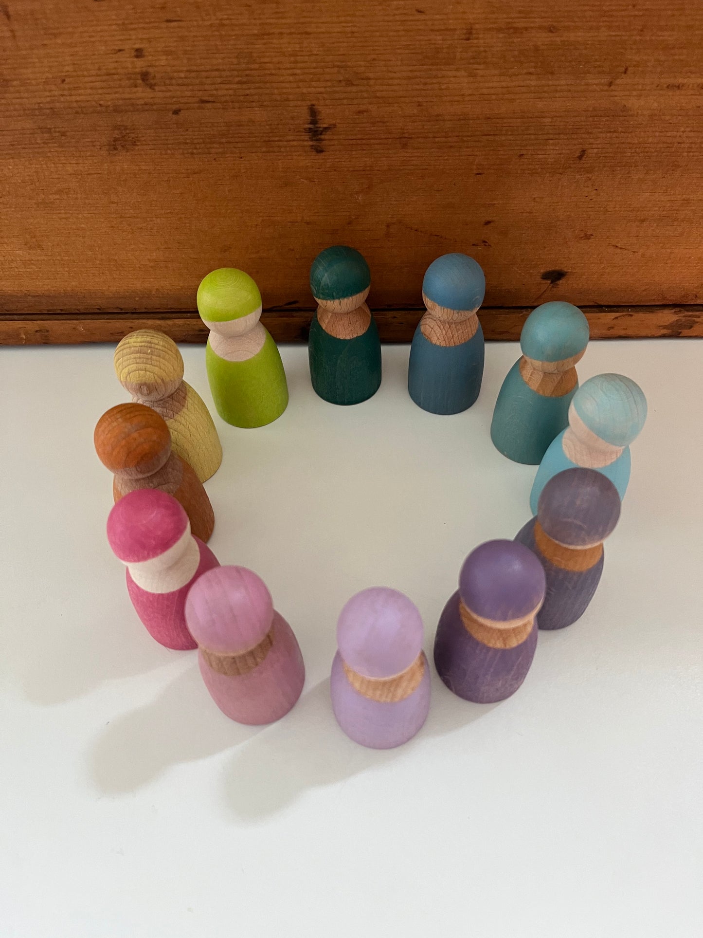 Wooden Toy - 12 PASTEL RAINBOW FRIENDS!