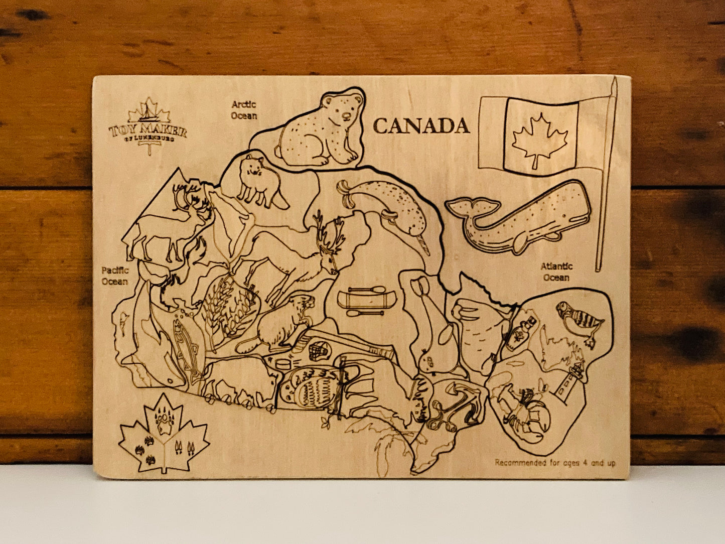Educational Wooden Puzzle - MAP OF CANADA… and WILDLIFE!