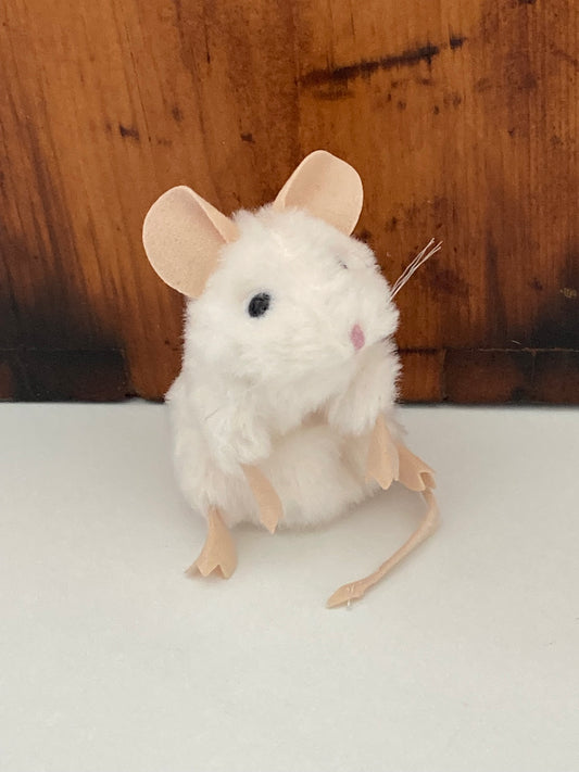 Soft Toy Finger Puppet - WHITE MOUSE