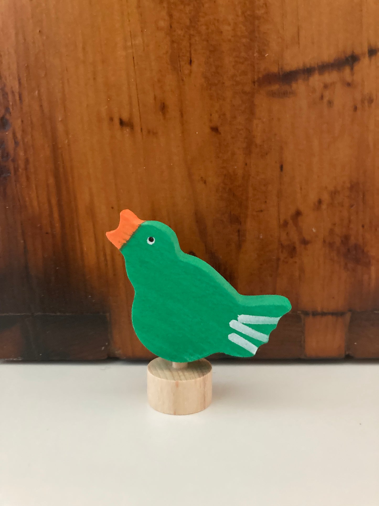 Wooden Deco by Grimm’s - SINGING BIRD in Green