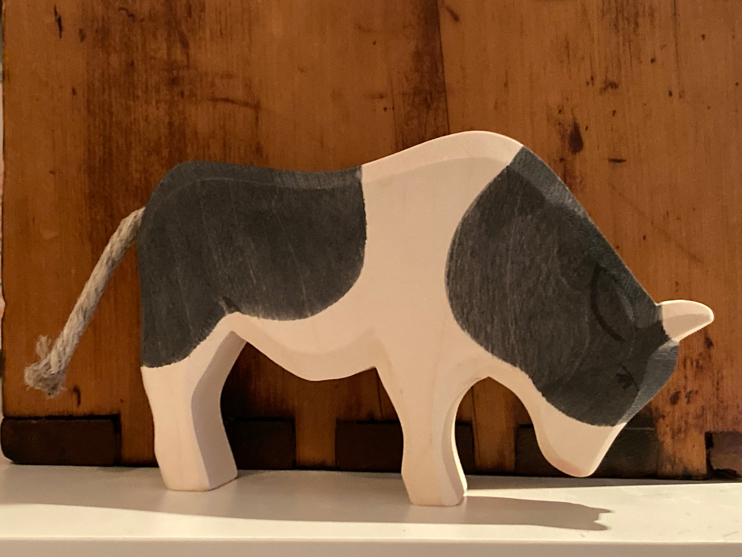 Wooden Dollhouse Play - BLACK AND WHITE OX