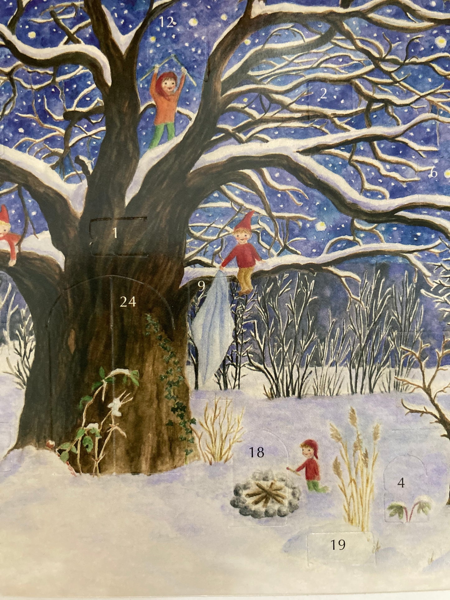 Advent Calendar Greeting Card - CHRISTMAS AT THE OLD OAK TREE