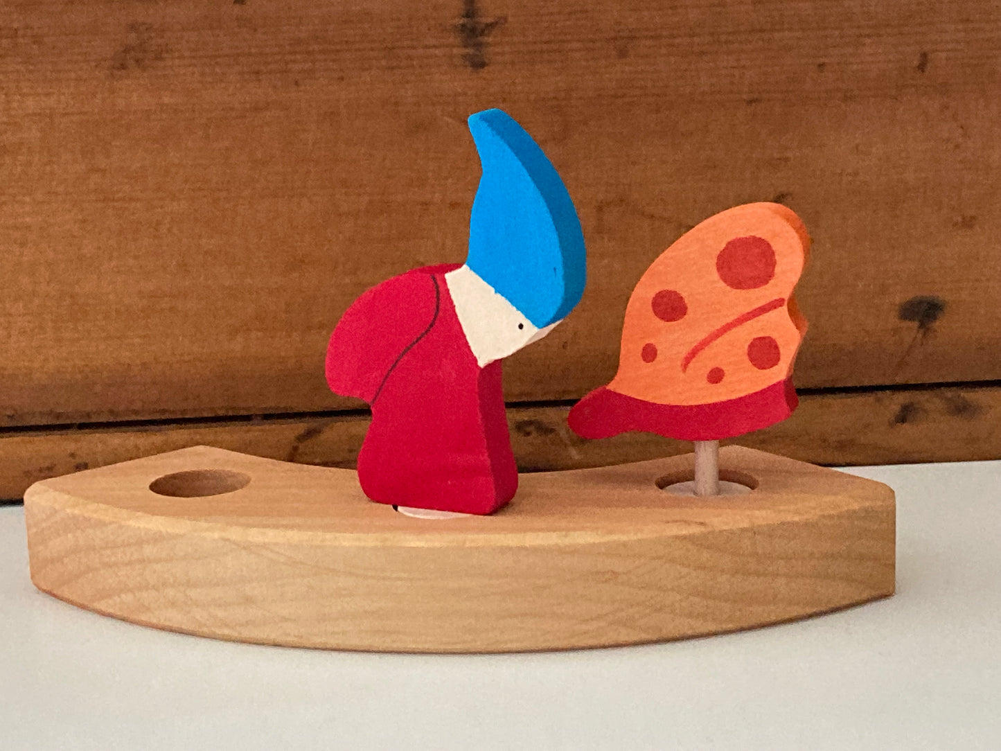 Wooden Deco by Grimm’s - DWARF, Red with Blue Hat