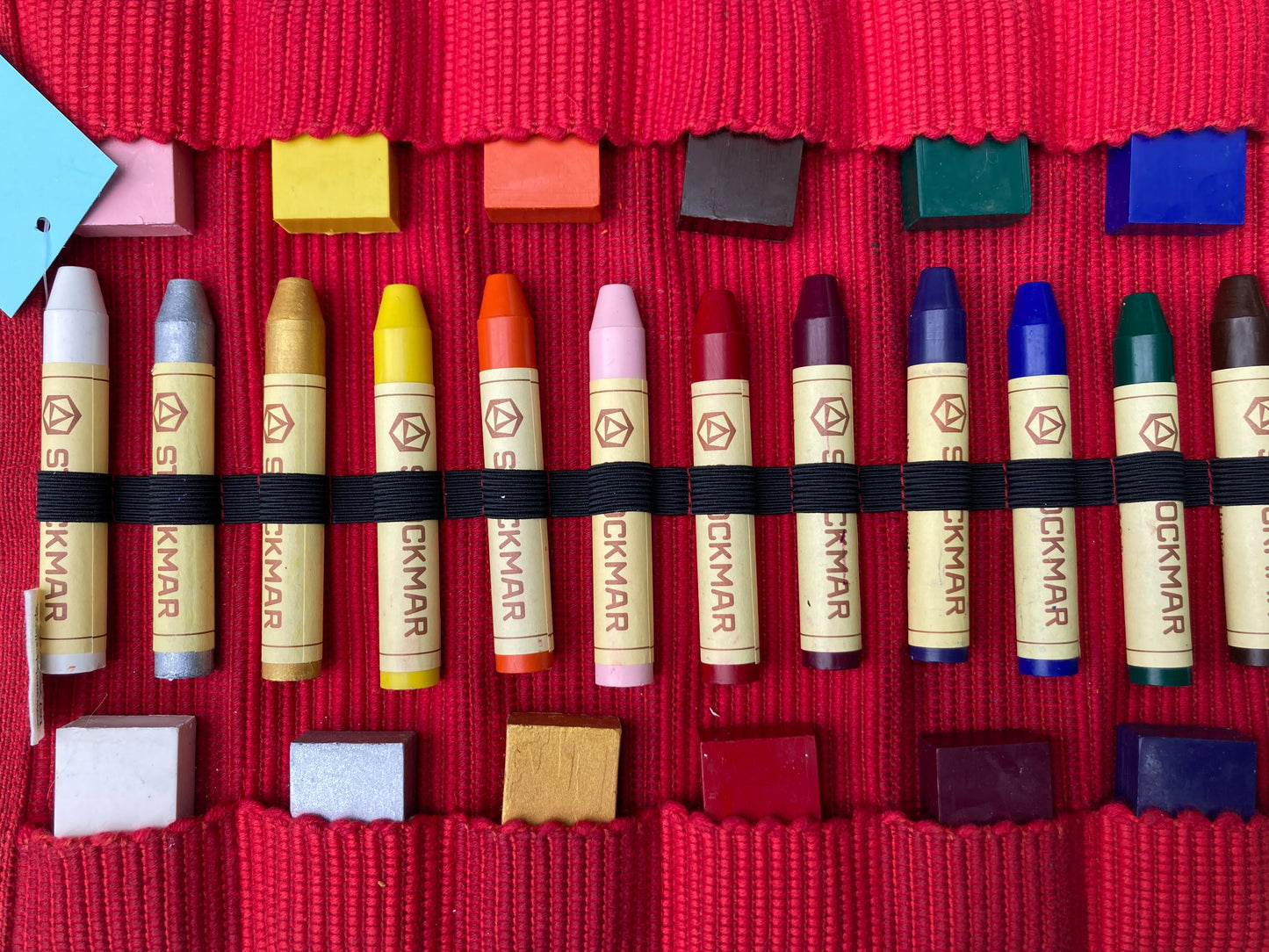 Art Set - CRAYON POUCH with 24 BEESWAX CRAYONS: 12 BLOCK & 12 STICK, and a drawing booklet