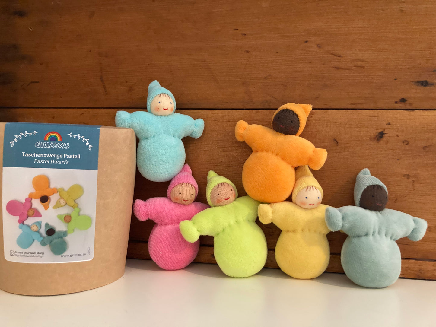 Waldorf Soft Toy - Grimm’s PASTEL DWARFS & GNOMES (all 6)