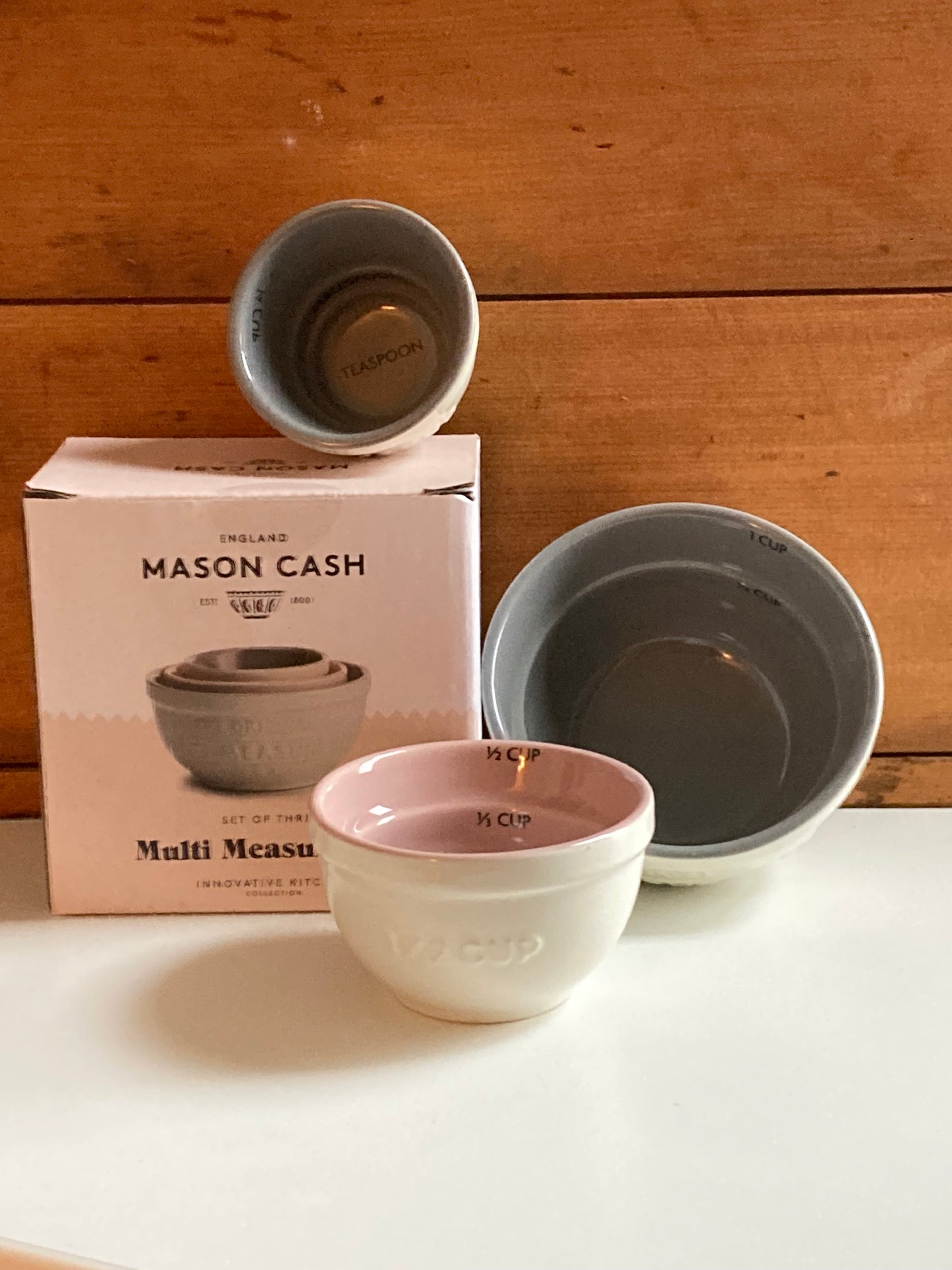 EcoHome - Mason Cash CERAMIC MEASURING BOWL CUPS, set of 3