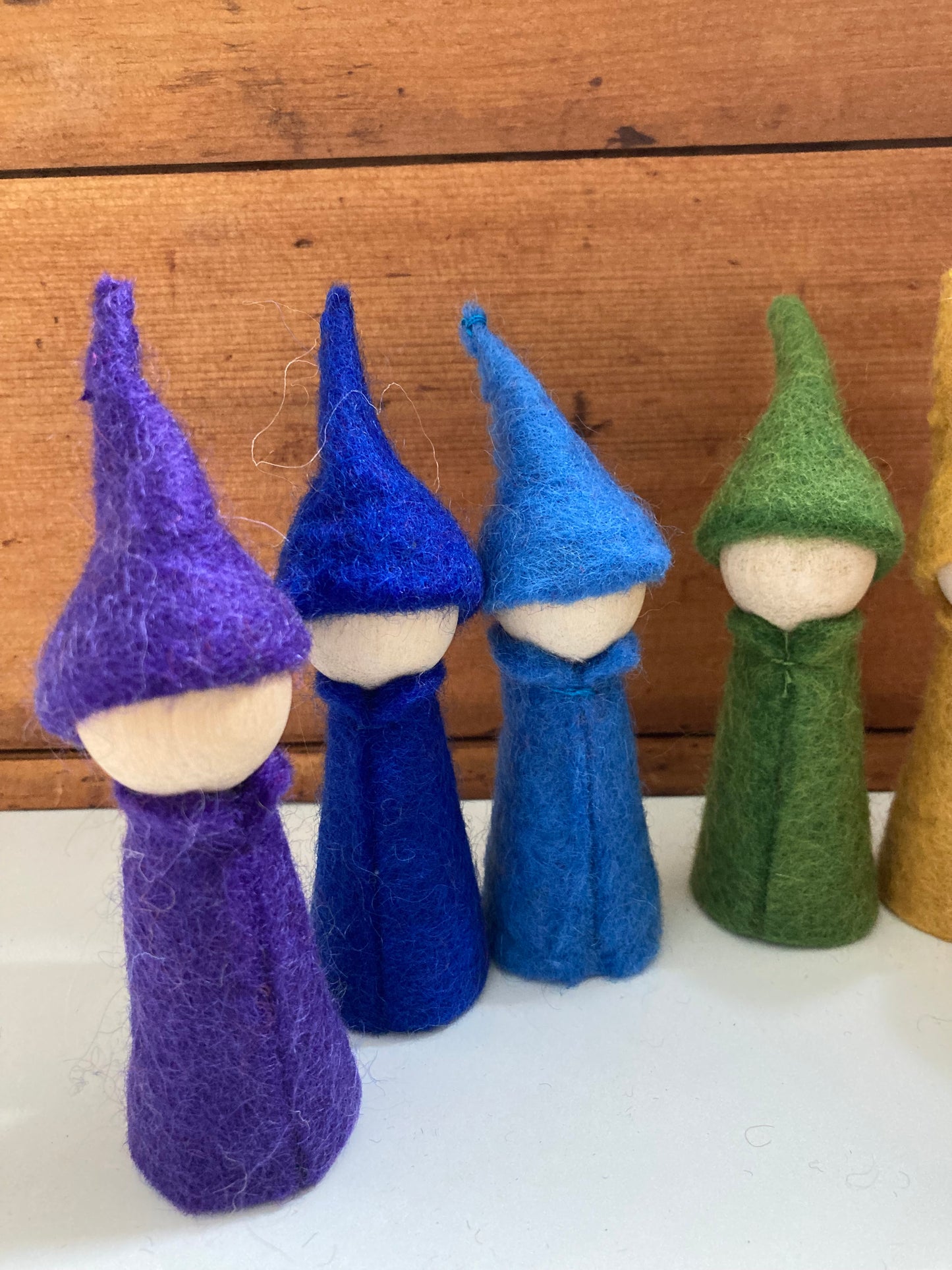 Wooden Toy for Dollhouse Play - RAINBOW GNOMES (all7!!)