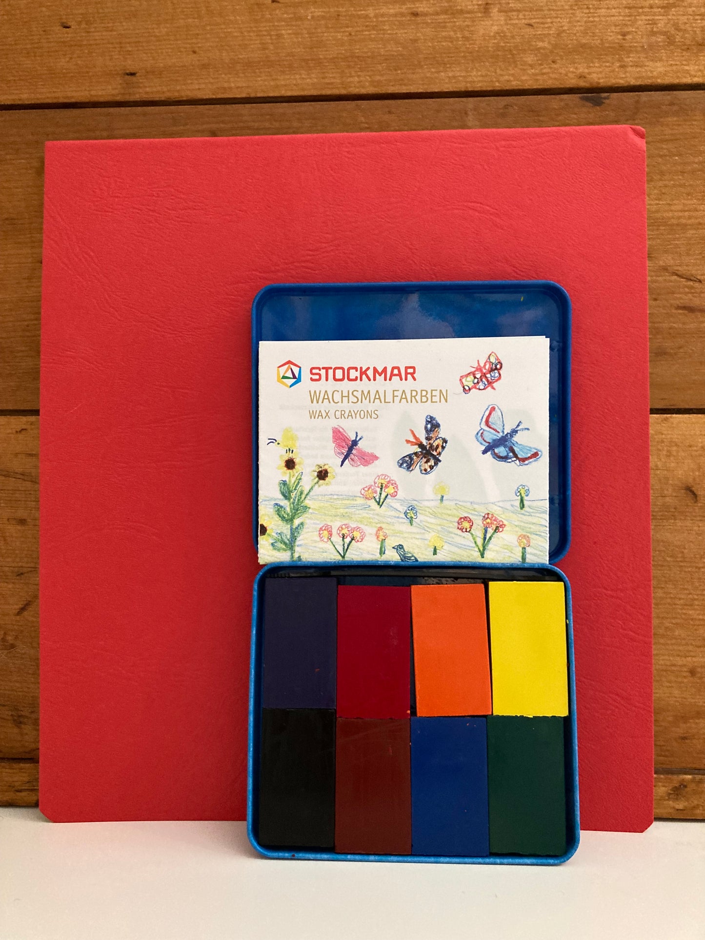 Art Set - BLOCK BEESWAX CRAYONS in 8 PRIMARY COLOURS and DRAWING BOOK