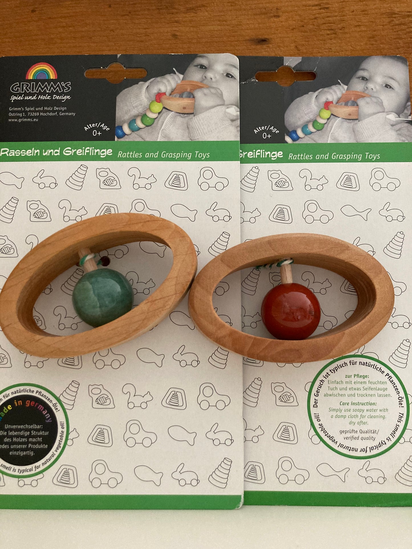 Wooden Toy, Baby -  RATTLE GRASPING TOY