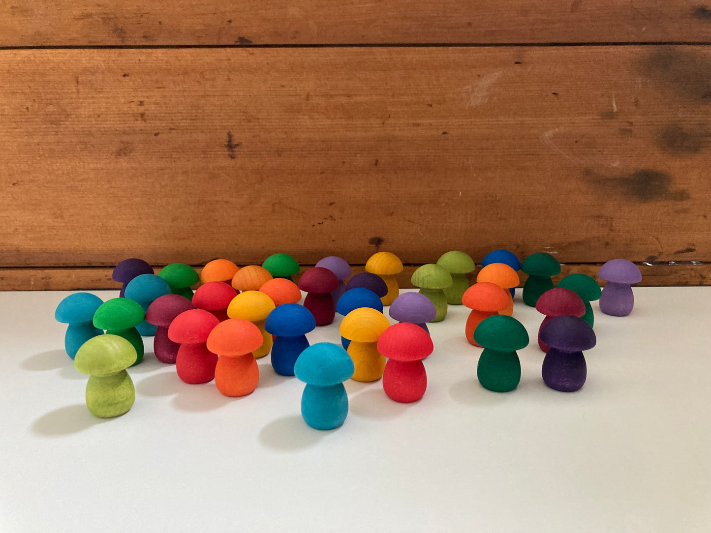 Wooden Toy - RAINBOW MUSHROOMS by Grapat, 36!