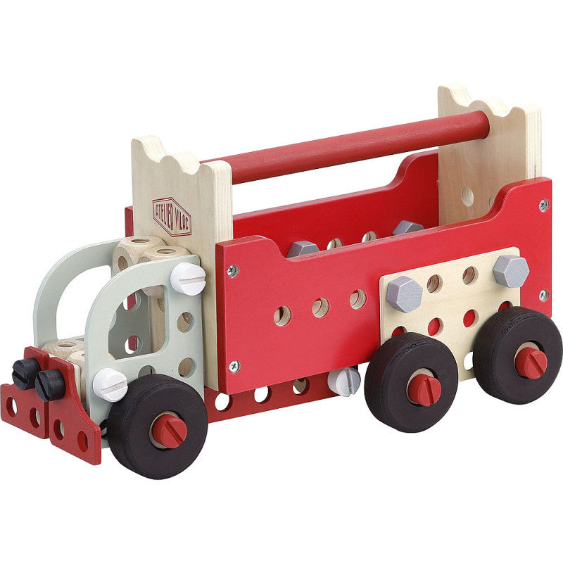 Educational Wooden Toy - CONVERTIBLE TOOL BOX WORKSHOP - build and construct with 96 pieces!