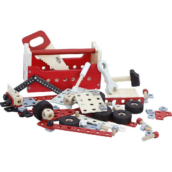 Educational Wooden Toy - CONVERTIBLE TOOL BOX WORKSHOP - build and construct with 96 pieces!