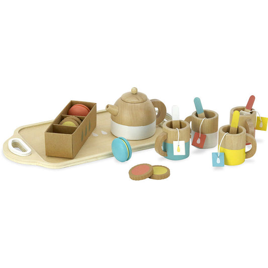 WOODEN TEA SET, with French Macarons!