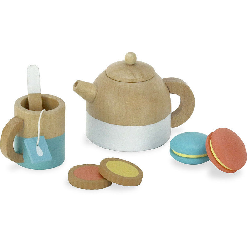 Keeping House - WOODEN TEA SET, with French Macarons!