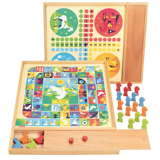 Wooden Game Board Set - GOOSE & HORSE "LUDO" (Sorry!) GAMES